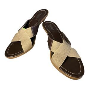 Vertan Italia Women's Laura Brown Italian Leather Wedge Sandals 9